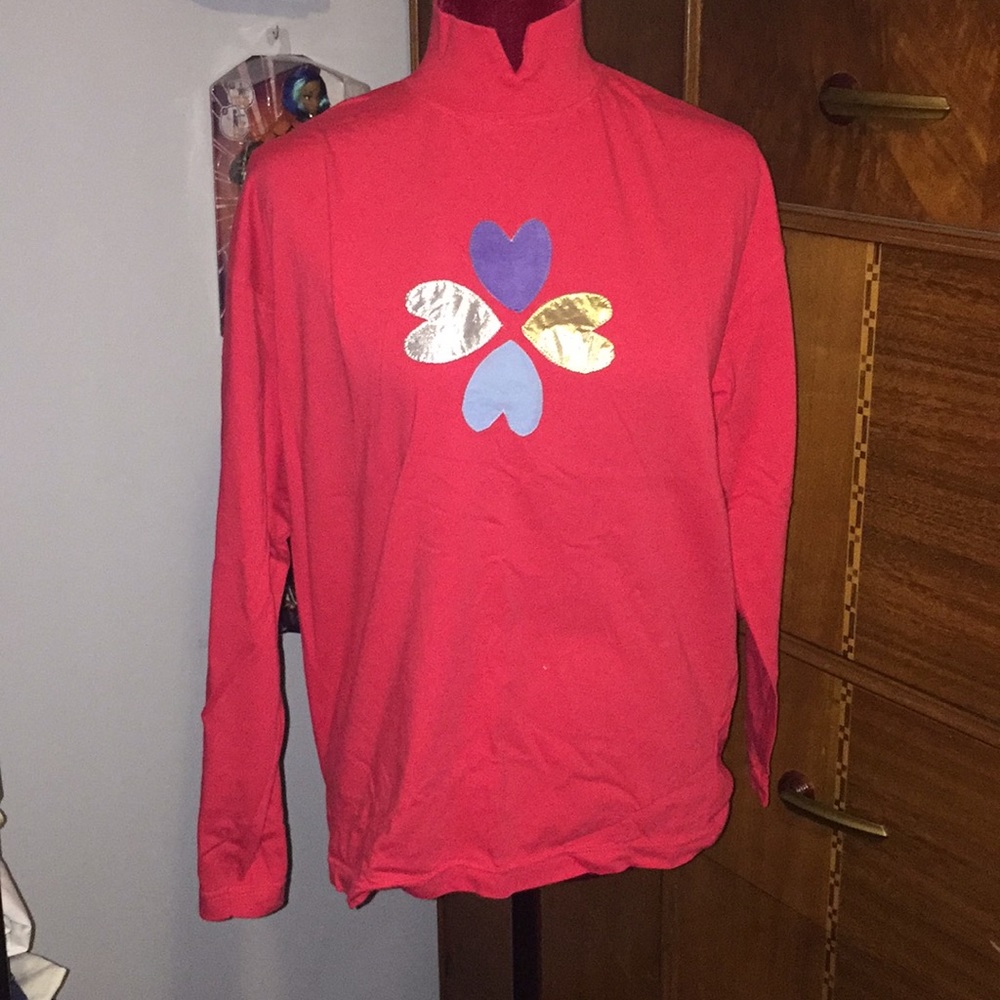 R.T.W Ready To Wind Dine Red LongSleeve Small With Heart Cutouts